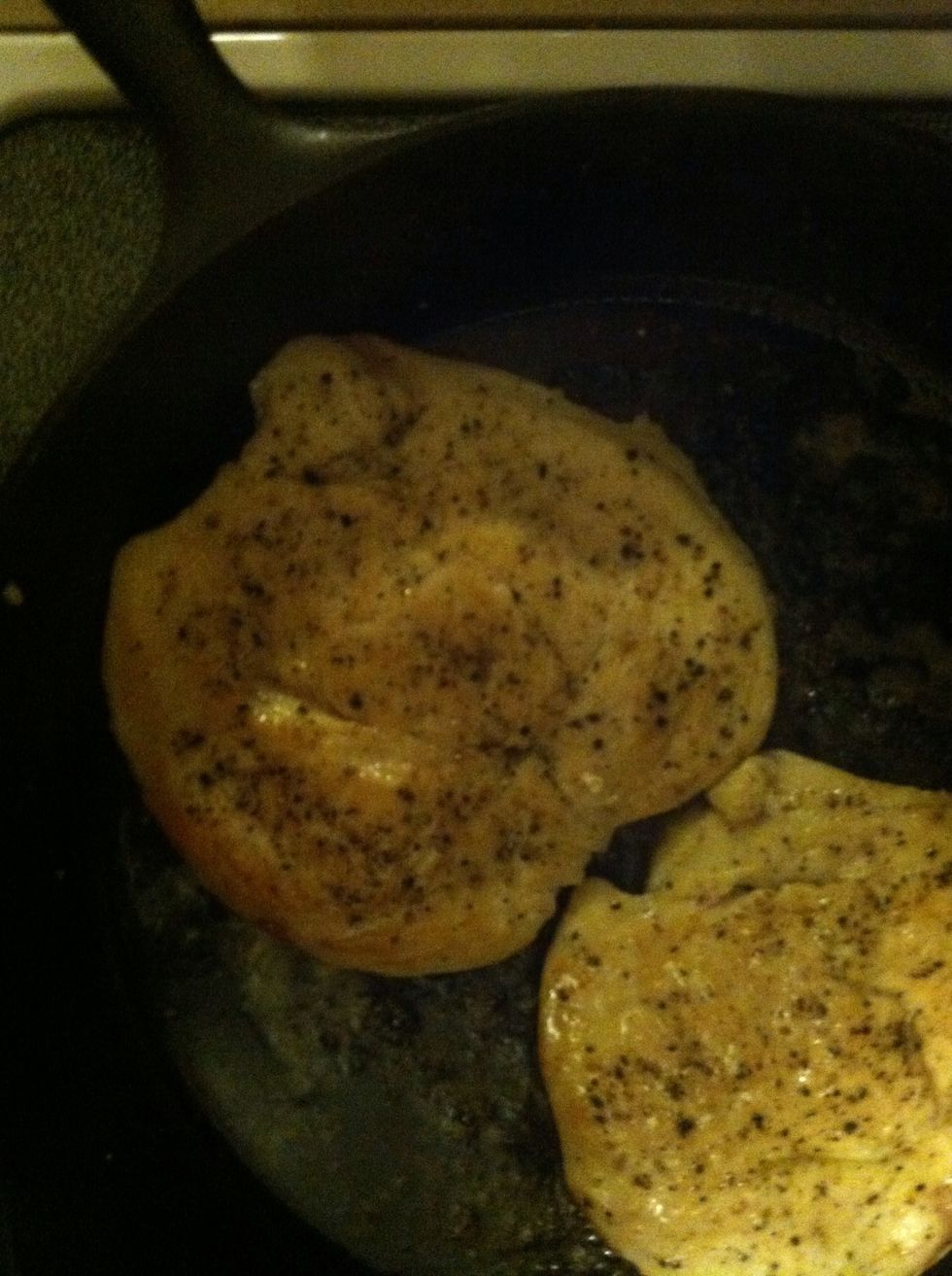 Cook about 3 minutes or so on each side until cooked through.  Use thermometer to be sure they reach 165 degrees. They will be golden brown.