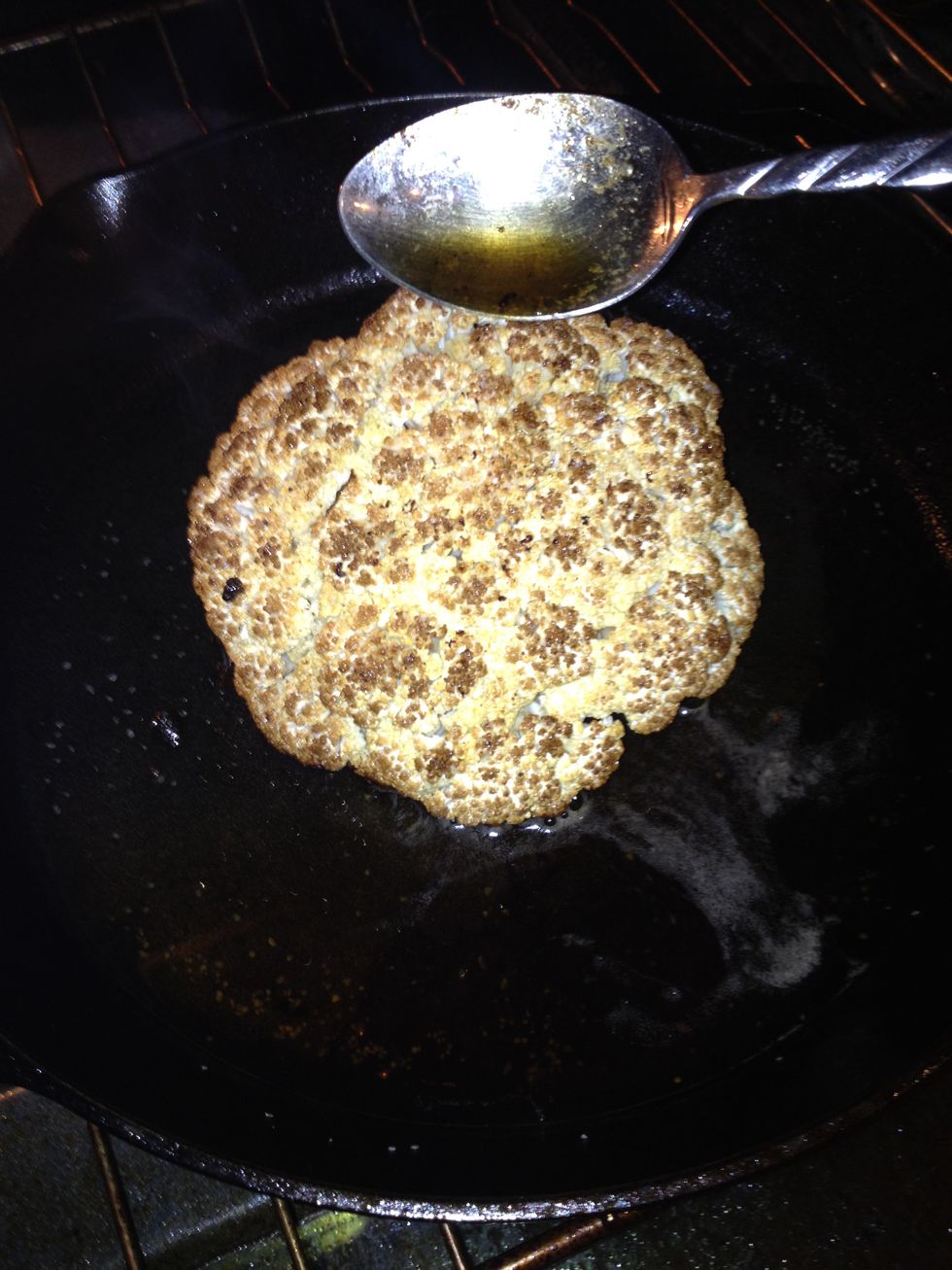 Cook additional 30-45 minutes until tender, basting every 7-10 minutes with butter (which should be brown by now). When you can insert a pairing knife and feel no resistance, cauliflower is done.