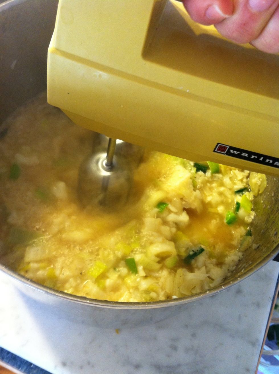Cook all ingredients together and mix with a mixer to bind.