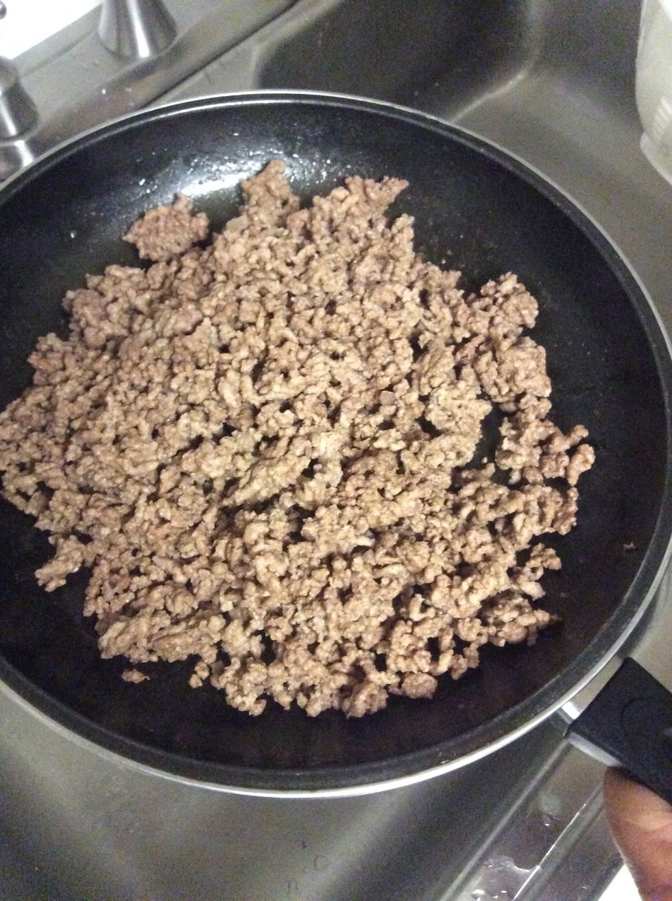Cook and drain ground beef