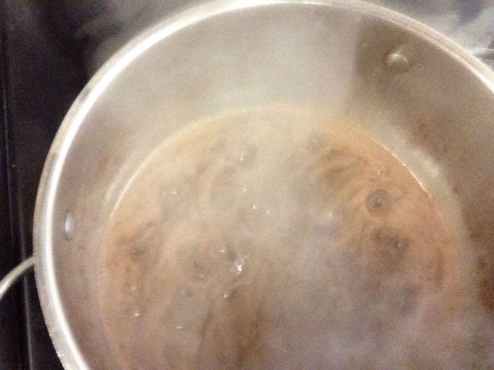 Cook at medium heat until pudding starts to boil rapidly. This needs to boil for three minutes or you will have a soupy pie. I always set my stove timer.