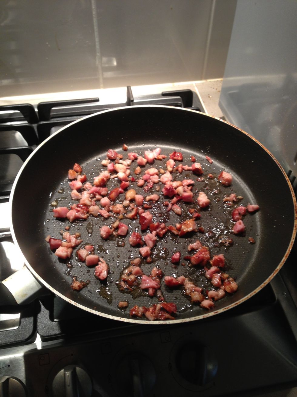 Cook bacon on a low flame for 3-5 minutes stirring occasionally