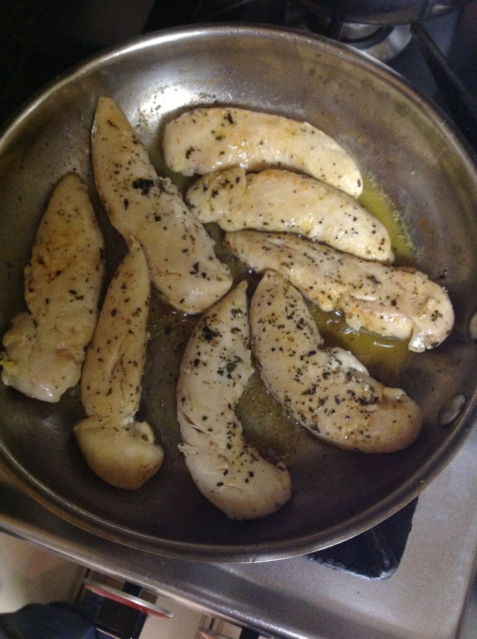Cook chicken (or beef) in a pan add spices to it too for extra flavor, (suggested seasonings: taco seasonings, Cajun pepper, or chili pepper works great)