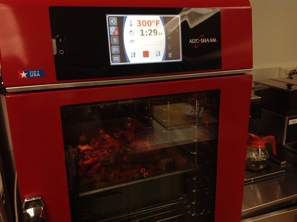 Cook combi mode 300F (149C) for 60 minutes.