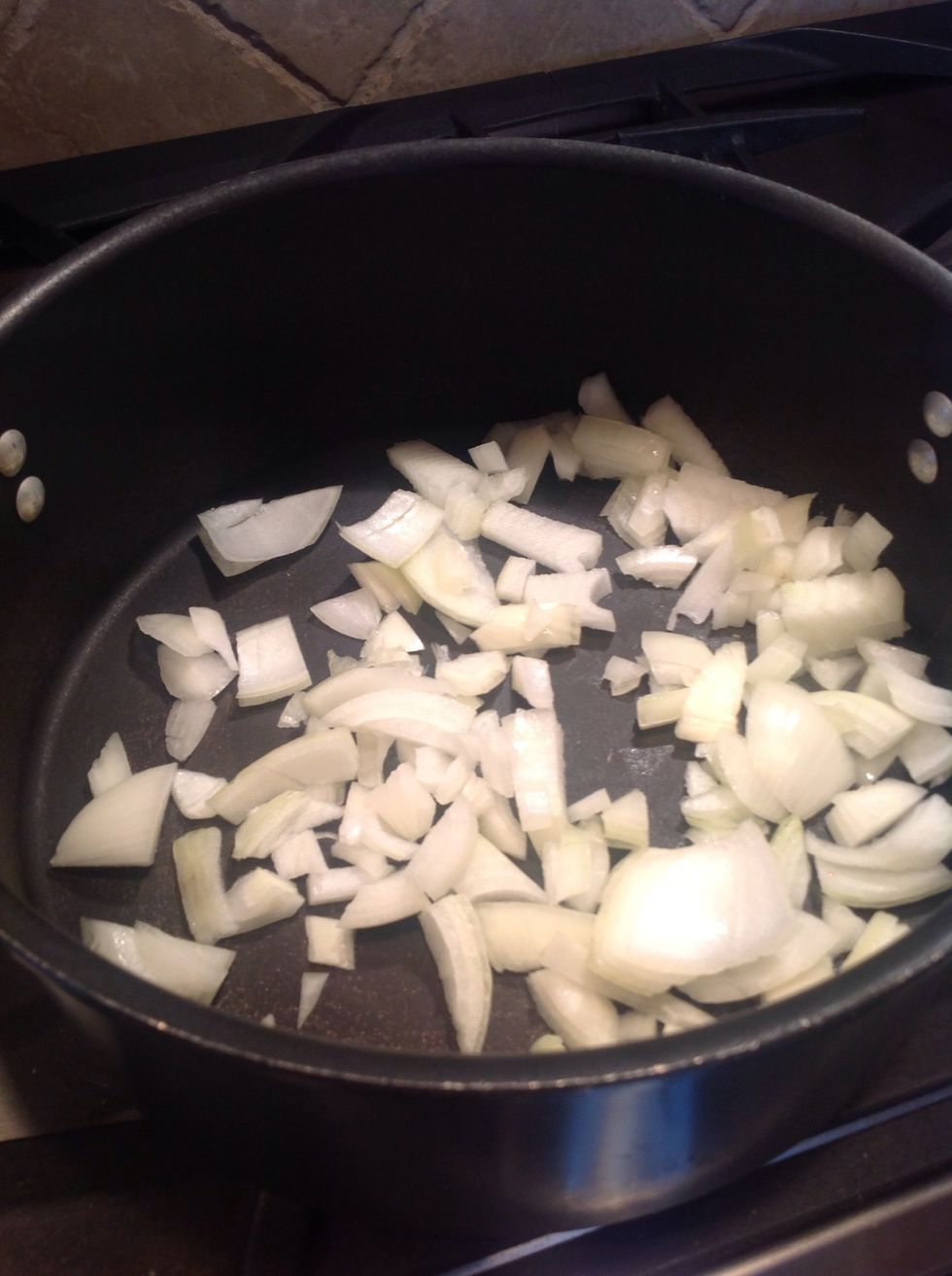 Cook diced onion for 5 minutes.