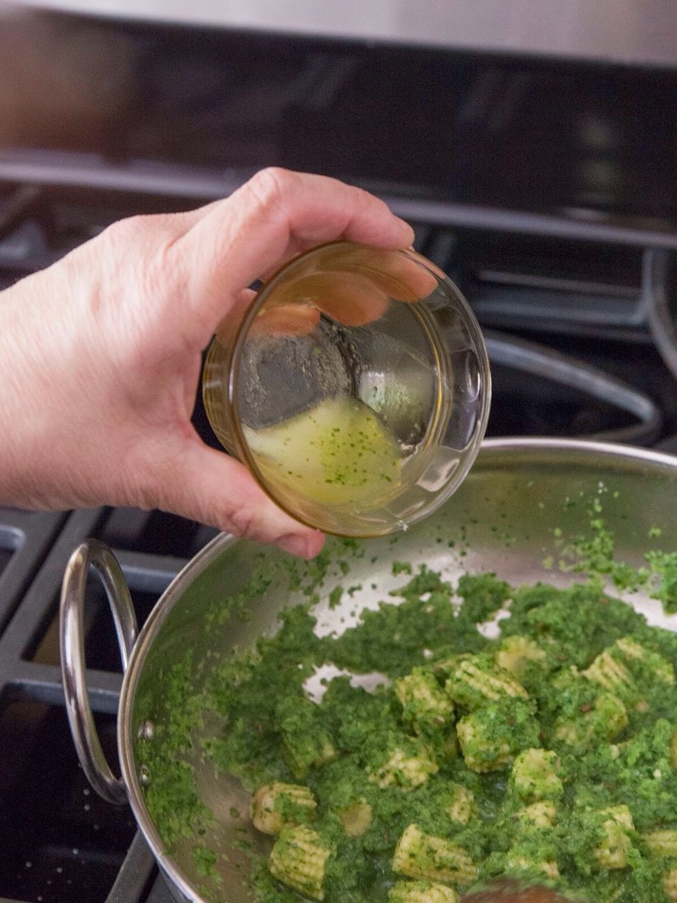 Cook everything for another minute. Add in 1 tsp of lemon juice and 1 tsp of sugar.