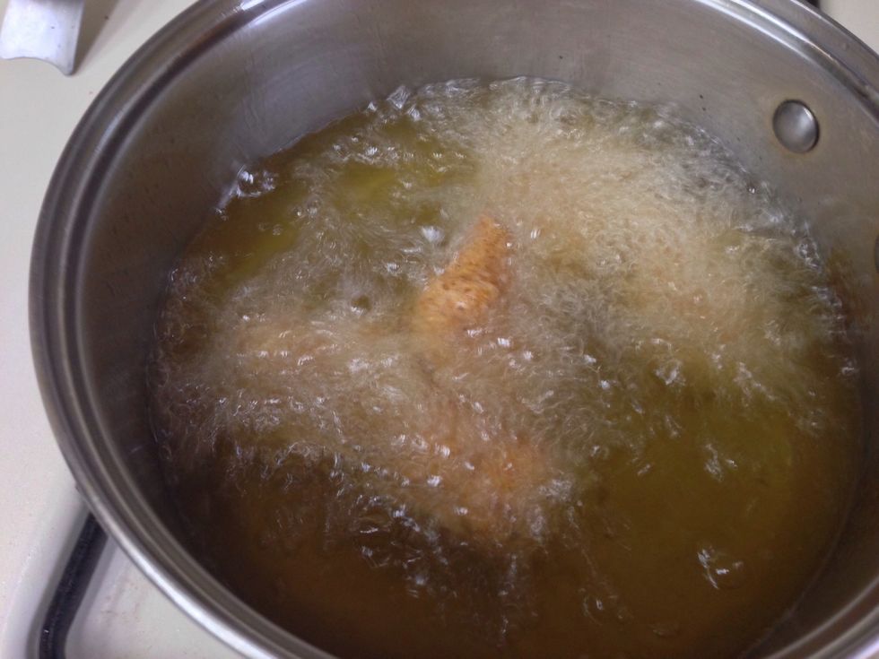 Cook fish nuggets for about 1 minute. Fish doesn't take long to cook so try a small piece to see how long im you will need to cook.