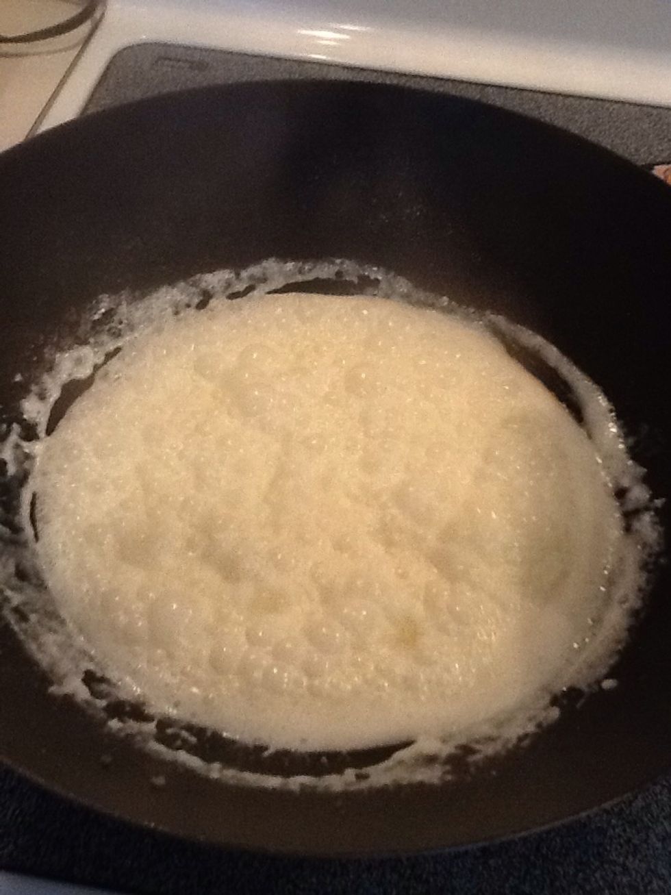 Cook for 2 minutes over medium heat.  Liquid will evaporate quickly, so when it starts to become smaller and thicker, be ready to add in everything else.