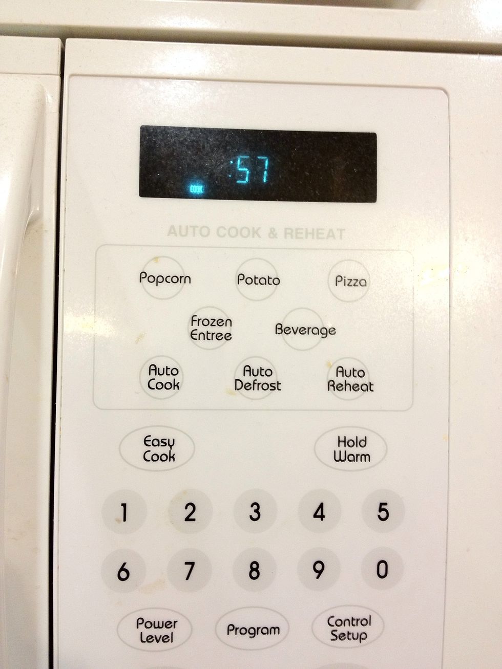 Cook for about 1 minute. Times are going to vary so keep an eye on it.  I had to stop mine after 45 seconds. Then put it in again for another 10 - 15 seconds.  It's very HOT, so be careful!