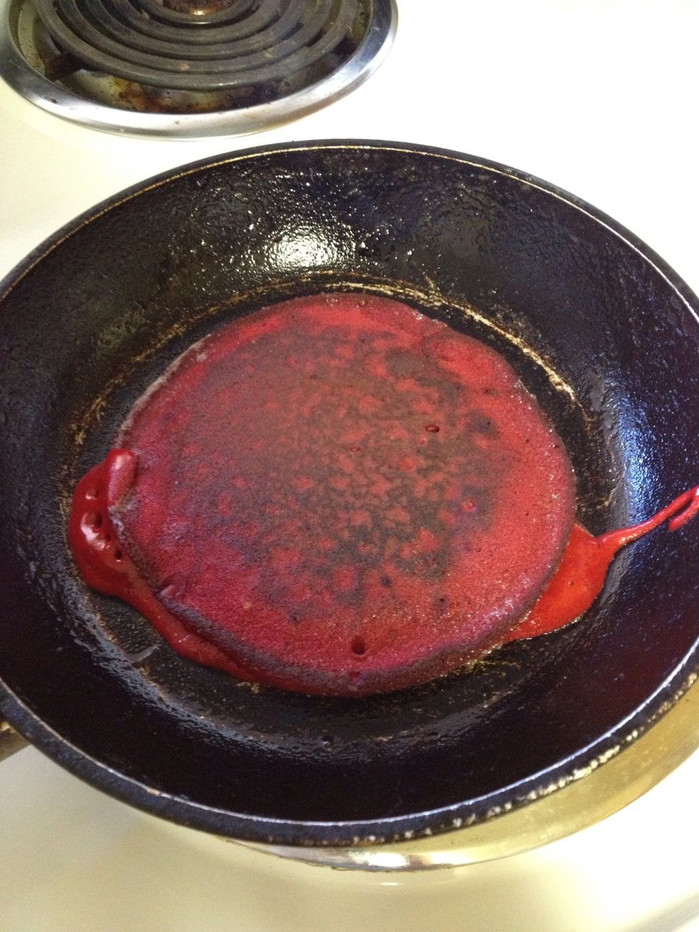 Cook for about 2-3mins on each side. Use a spatula to gently lift & flip the pancake over. (Note: Cooking time varies depending on thickness of your batter. Thicker batter needs more cooking time.)