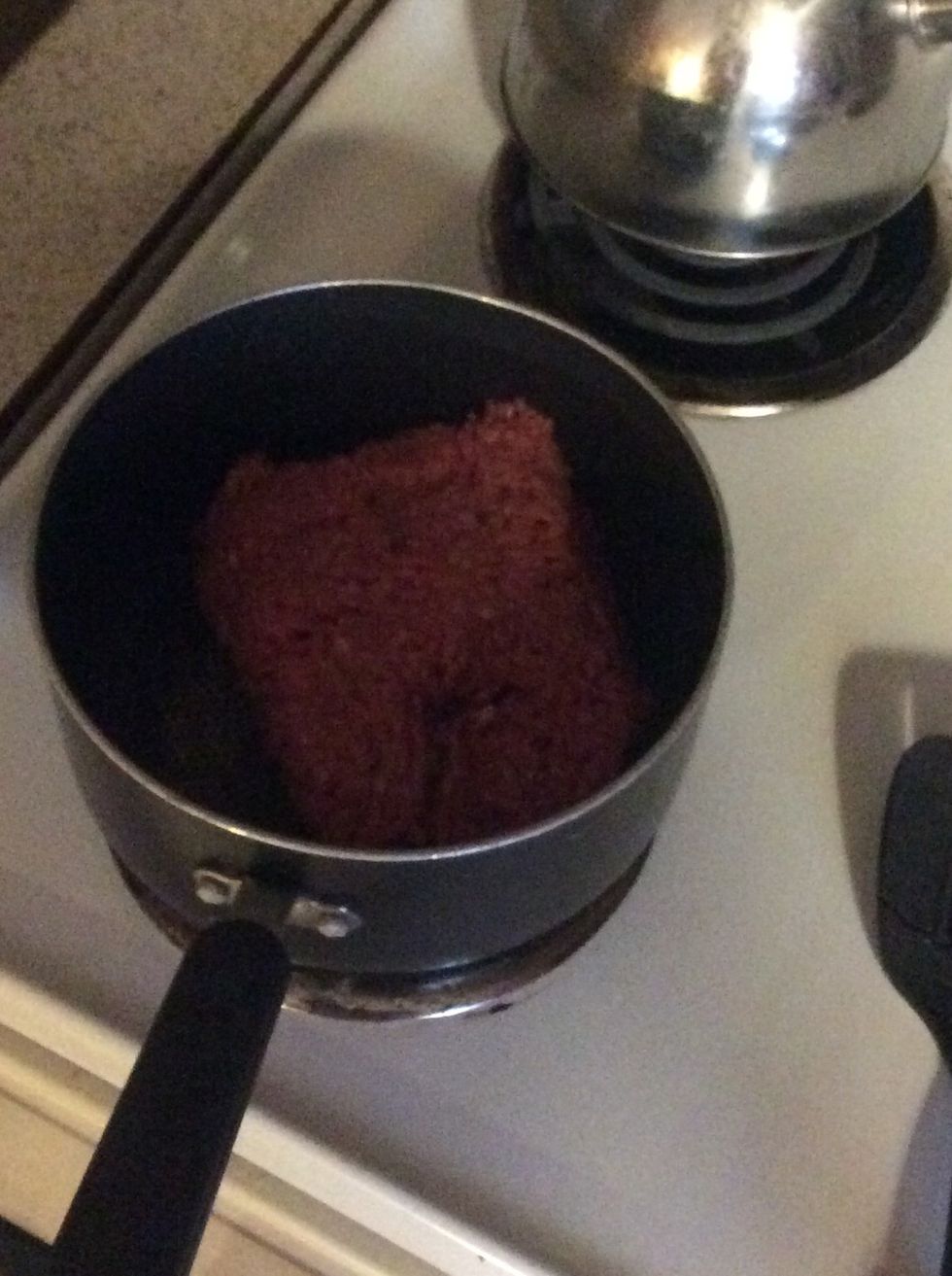 Cook ground beef on oven on high until completely browned