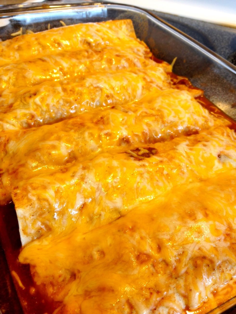 Cook in a 350 degree oven for 30 minutes until warmed and cheese is gooey and melty.