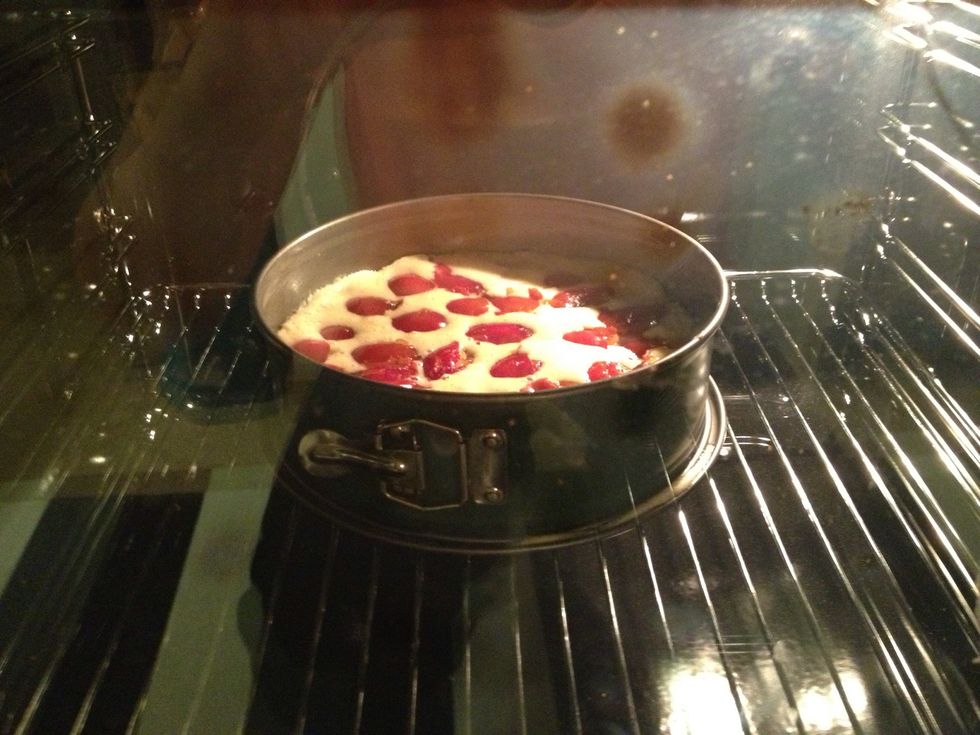 Cook in the oven for about 40 minutes at 175 degrees C.