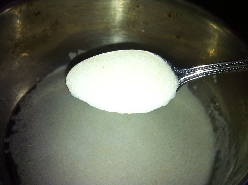 Cook it till thick, resembling mushy baby food