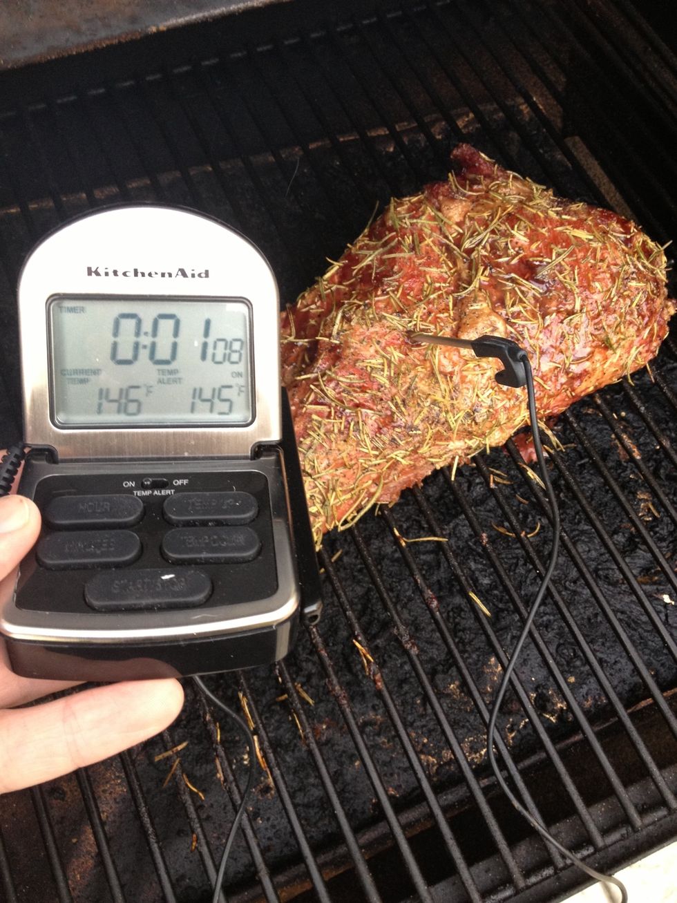 Cook meat on smoke for about 3 hours. Then wrap the meat in foil for an additional 2 hours. Temp of meat should be 150 degrees for proper cooking.