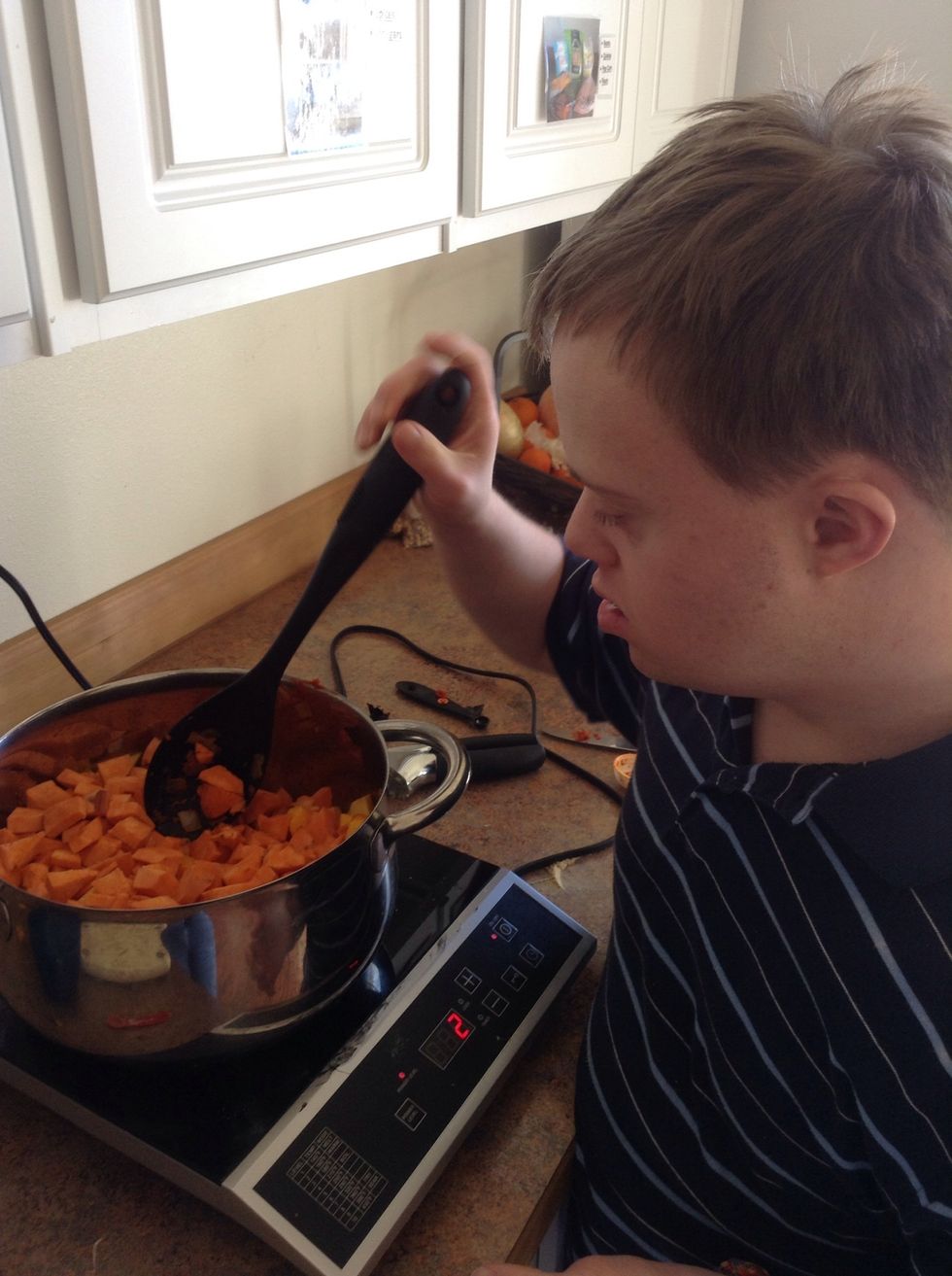 Cook mixture for 5 minutes stirring occasionally