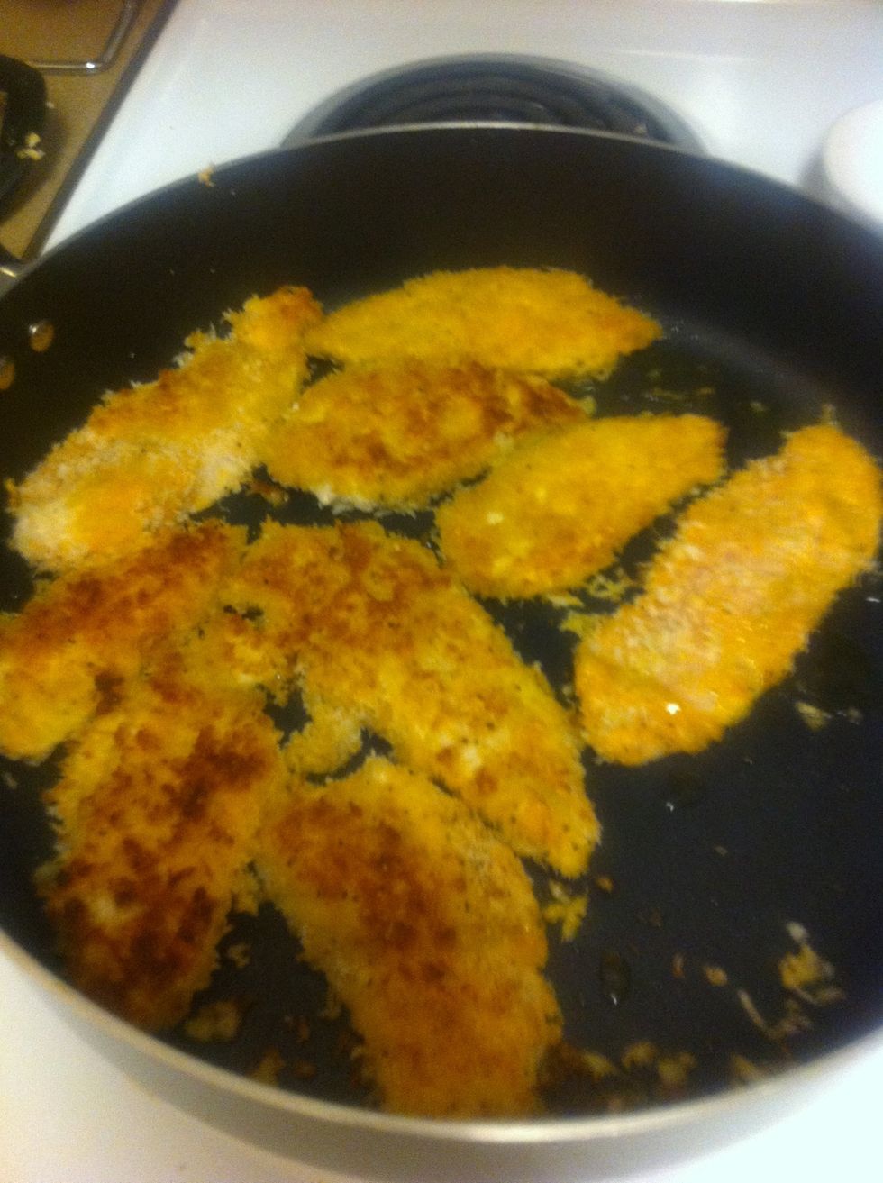 Cook more chicken and cook on both sides for 4 minutes each side or until golden brown