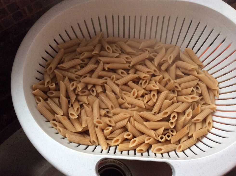 cook noodles as directed on box, drain and cool down in fridge for 15min