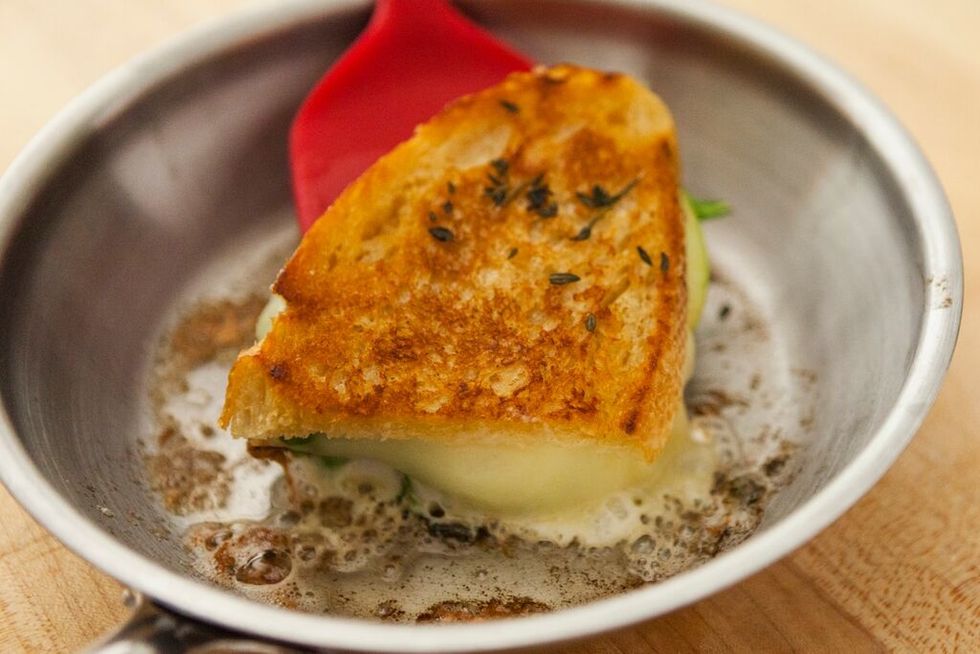 Cook on both side until cheese is melted and bread is toasty and brown.