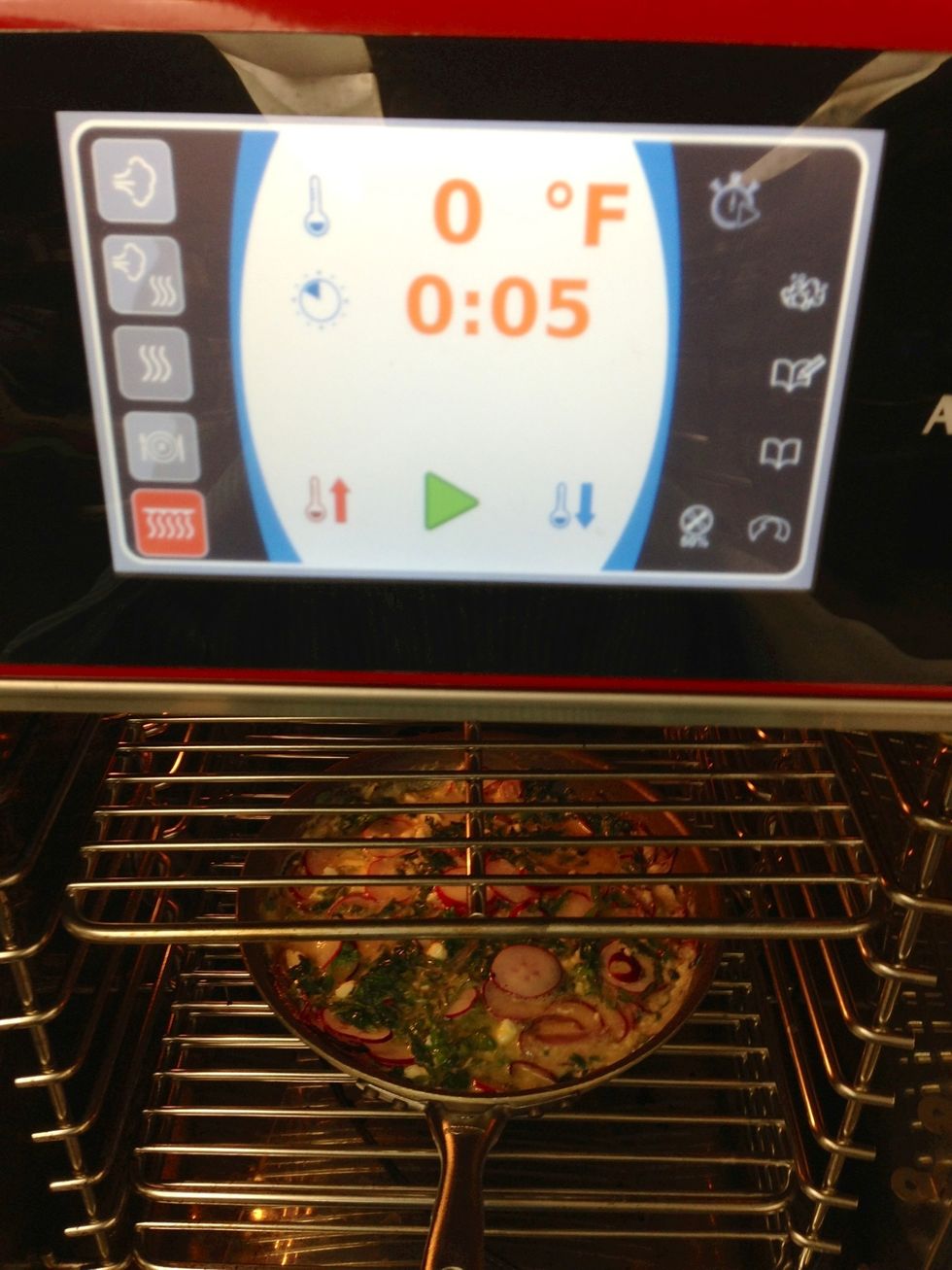 Cook on the bottom of the oven for 5 minutes.