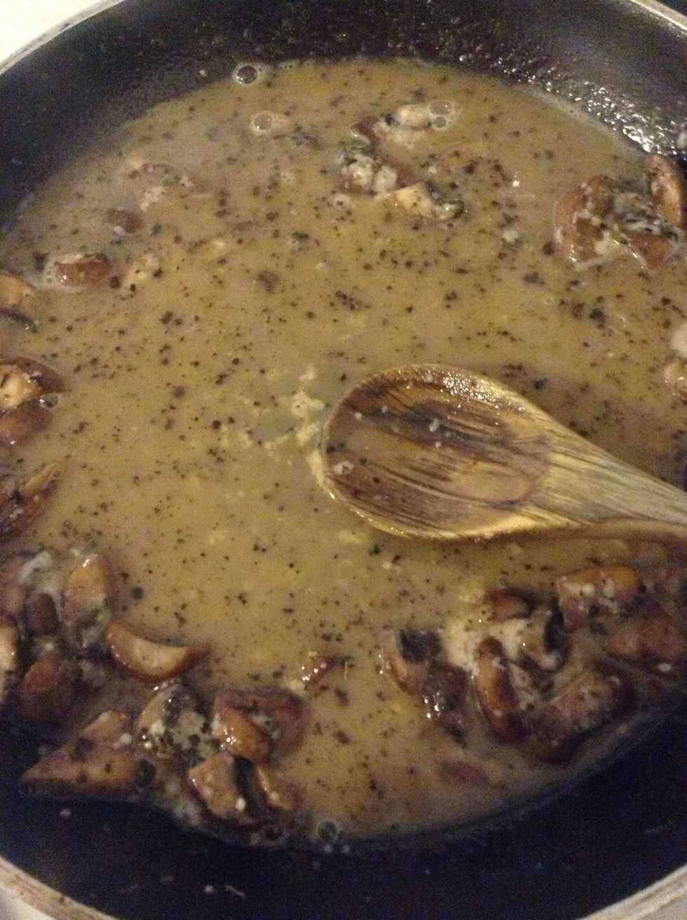 Cook over low heat until the sauce thickens.