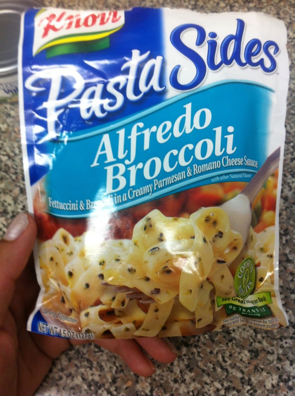Cook pasta according to package directions (boil water, milk & butter), stir in pasta,cook 8 minutes)