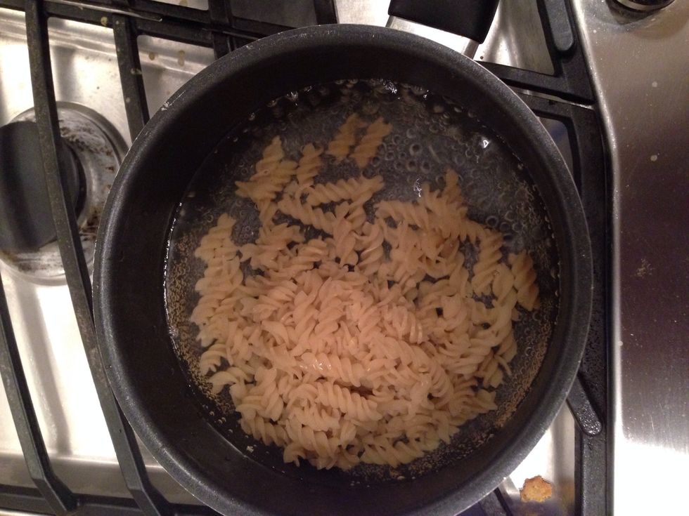 Cook pasta al dente. Time depends on pasta