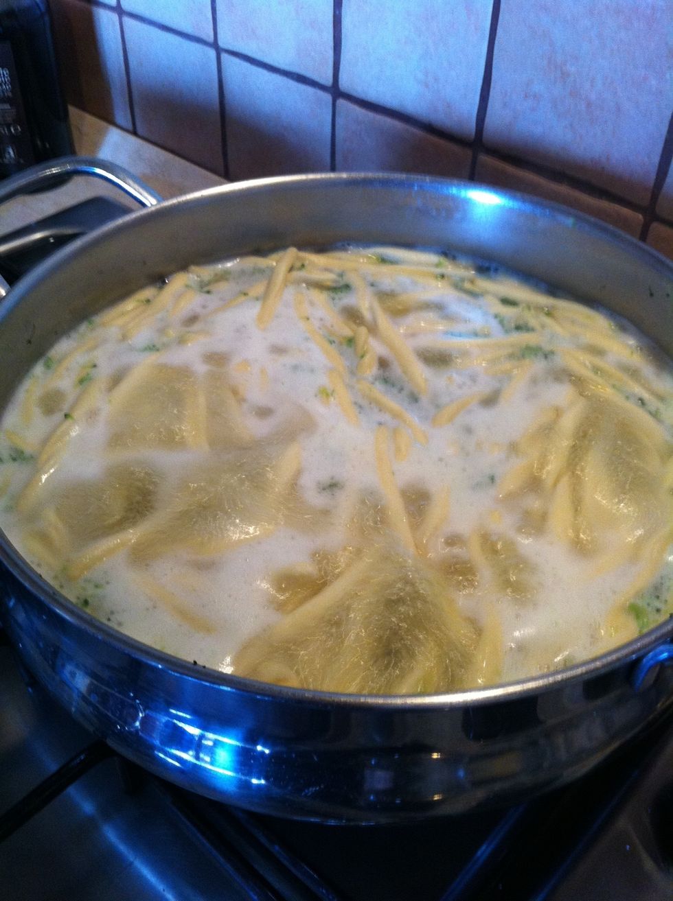 Cook pasta in broccoli water.