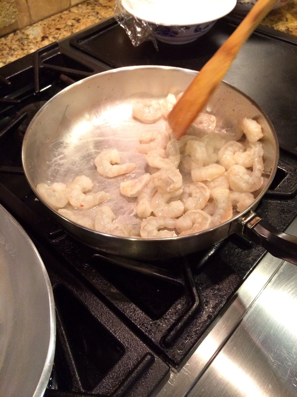 Cook shrimp until pink and firm.