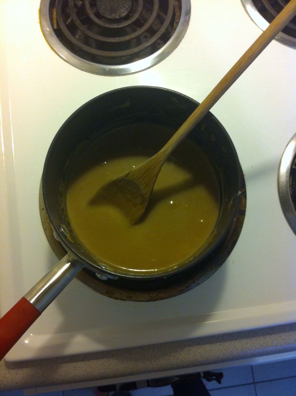 Cook, stirring, for 4-5 minutes or until the sugar has dissolved.