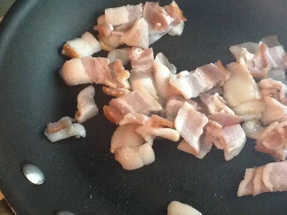 Cook the bacon in a skillet until browned.