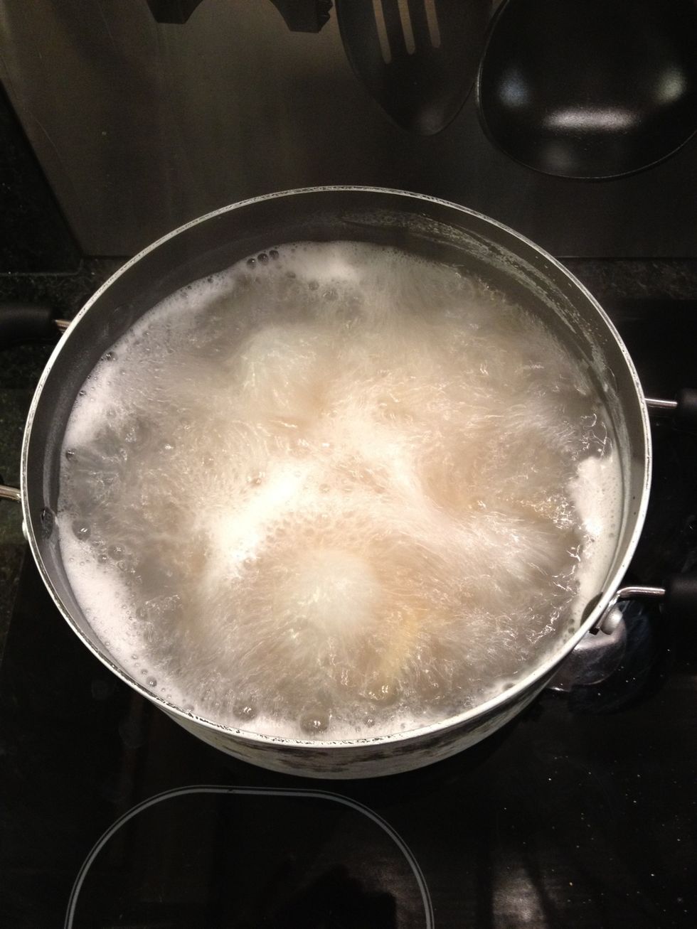 Cook the pasta according to the packet (maybe add a pinch of salt to the water) or if your like me, I just cook it and test it now and again to see when it's aldente and cooked to my liking.