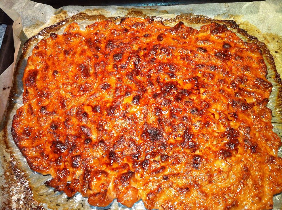 Cook the pork for 15 mins. At this point we are after cooked meat that is bound together. It's easier to work with in its cooked form compared to the mince form.