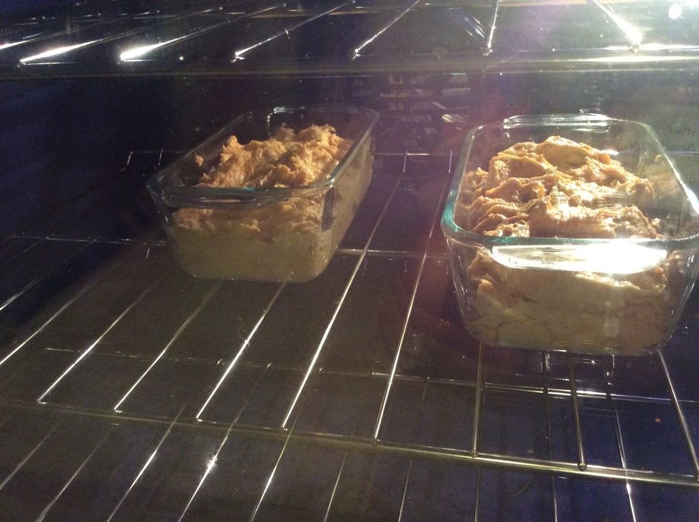 Cook the pumpkin bread on 350 for an hour.