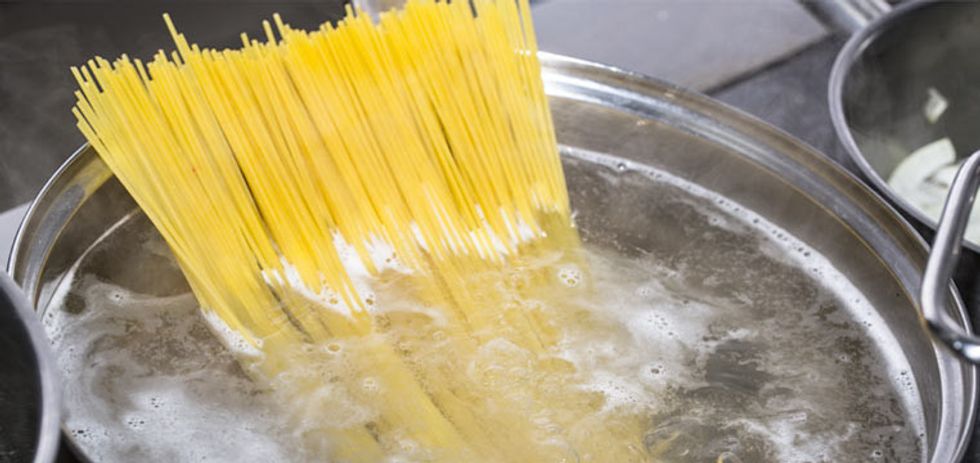 cook the spaghetti in salated water