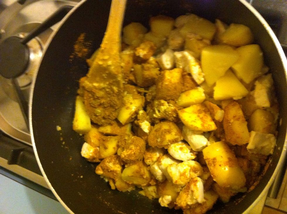 Cook the spices- it will seem very dry at first but add some hot water when you feel you need it. I usually try and cook it for at least 2 minutes before adding the water so the flavors develop nicer.