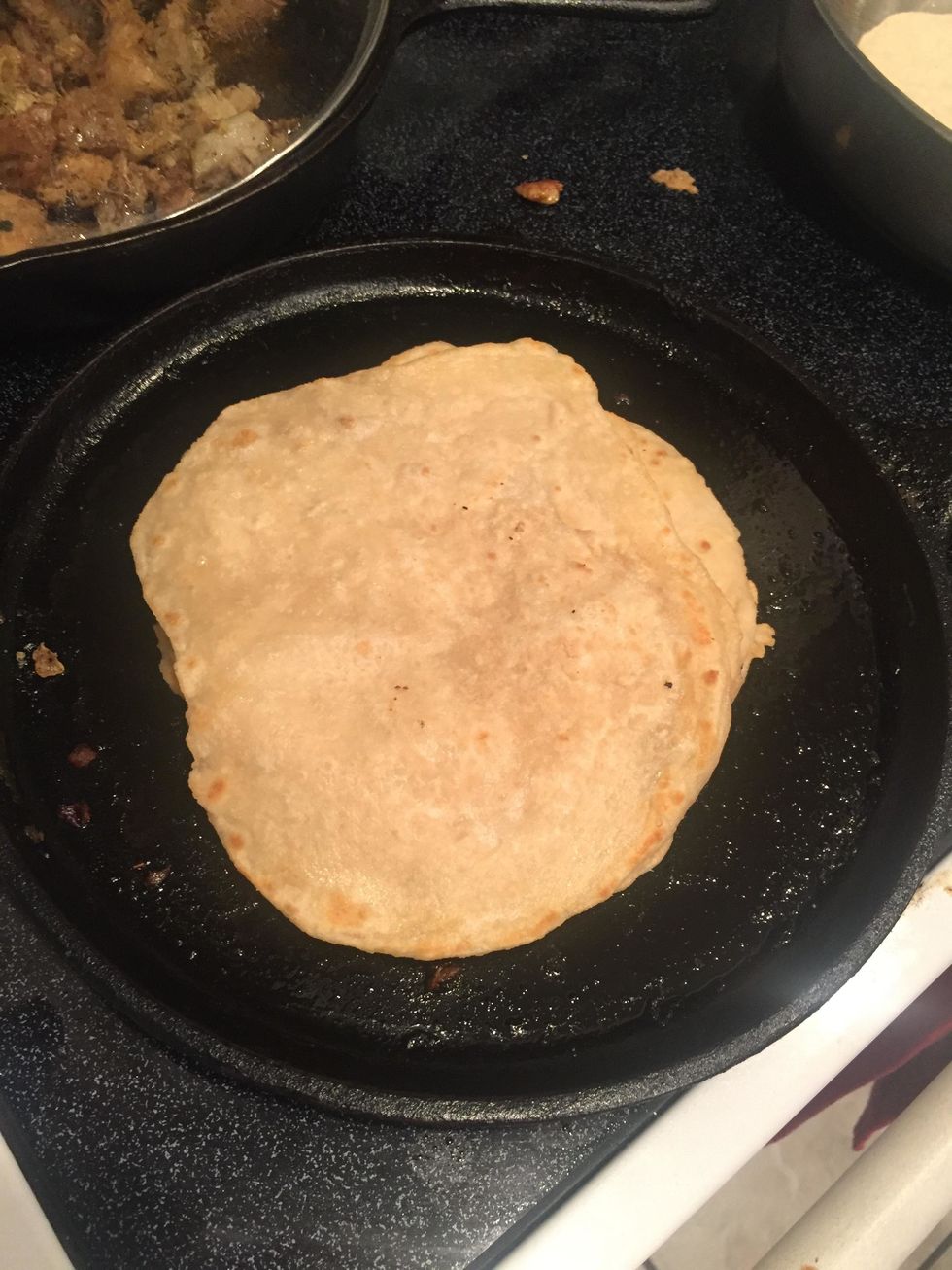 cook the tortillas until they are golden on both sides, and then enjoy :)
