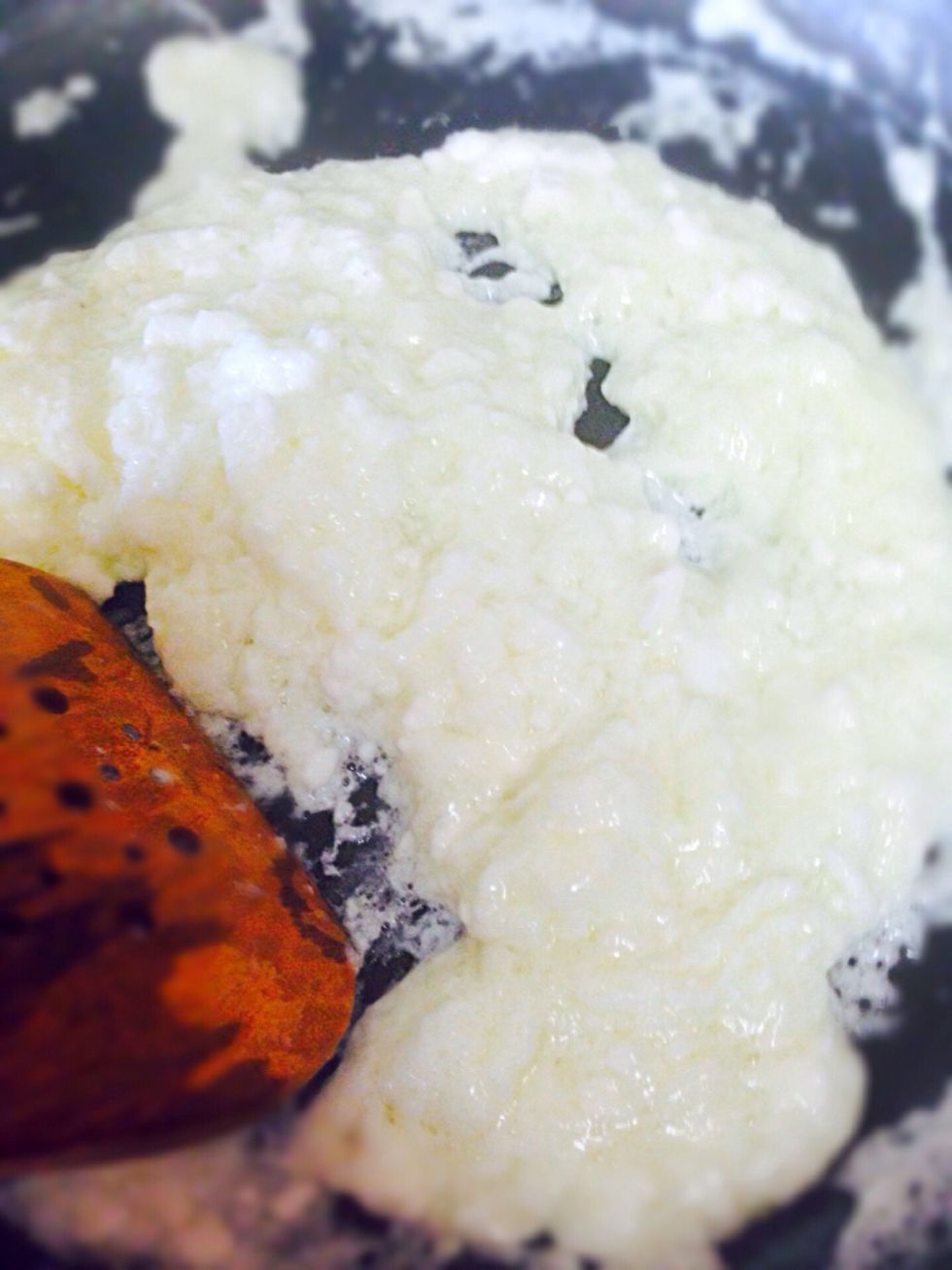 Cook the whites in one tablespoon of butter on a low medium heat stirring constantly