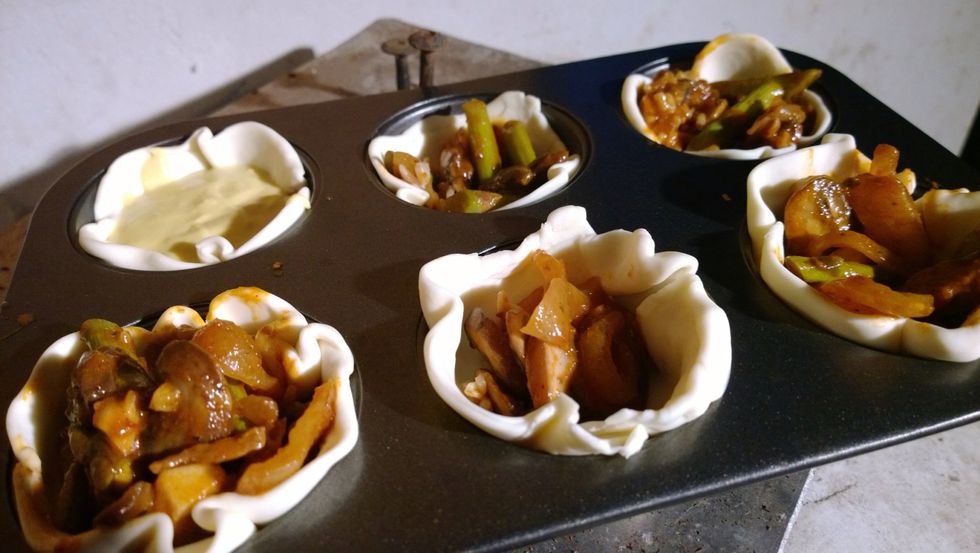 Cook these last unless you want spicy beef flavoured egg tarts.