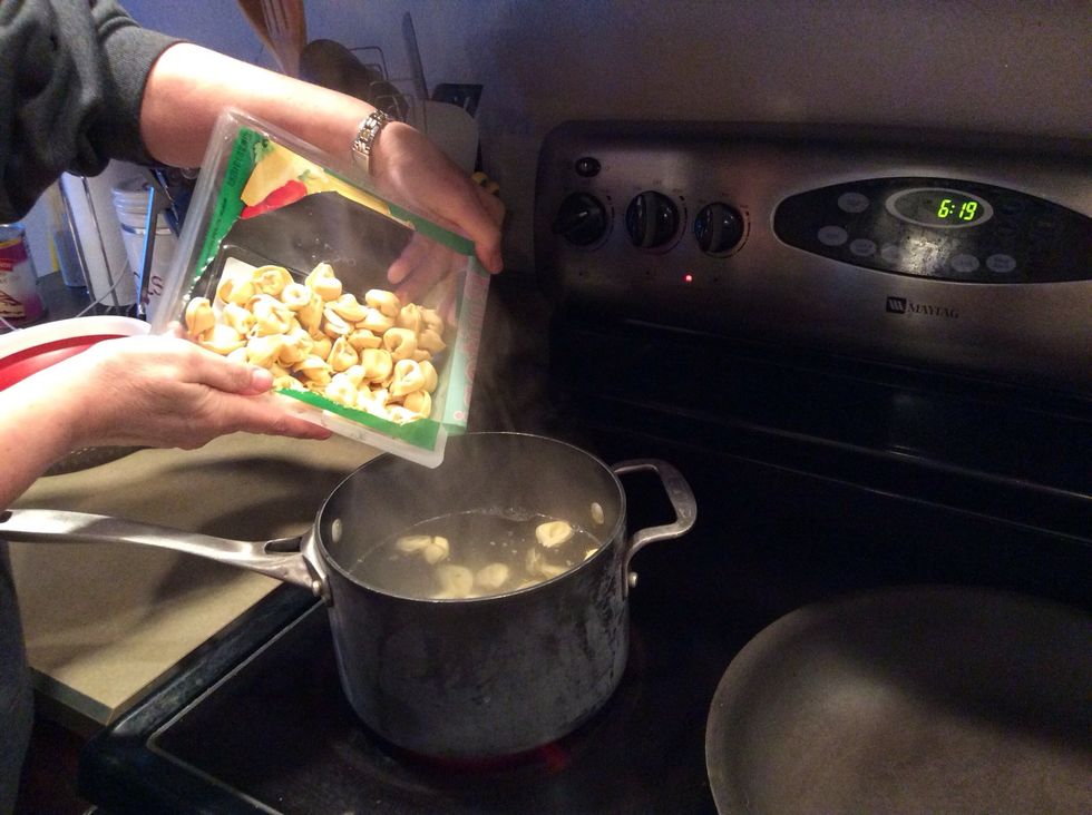Cook tortellini as directed