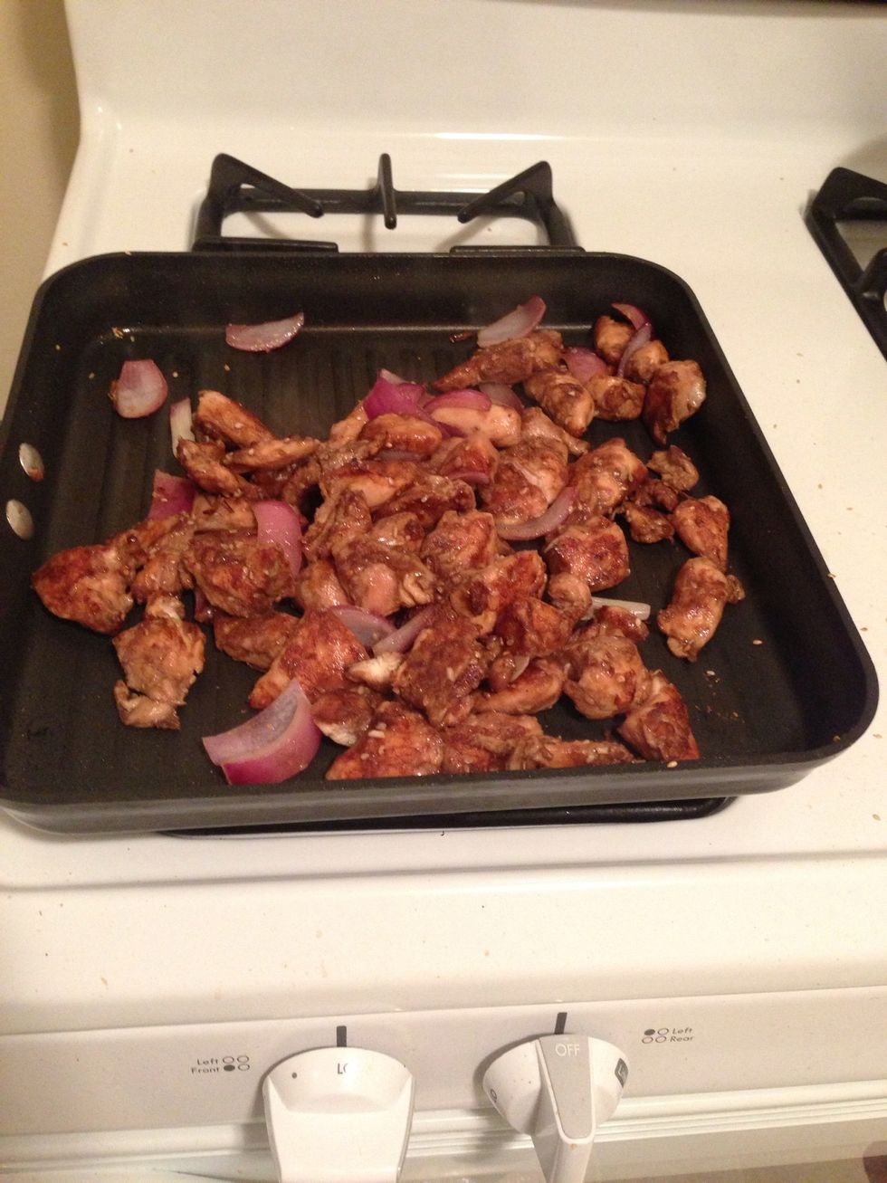 Cook until golden brown. This is about 2 mins on each side. Turn the temperature to low heat.