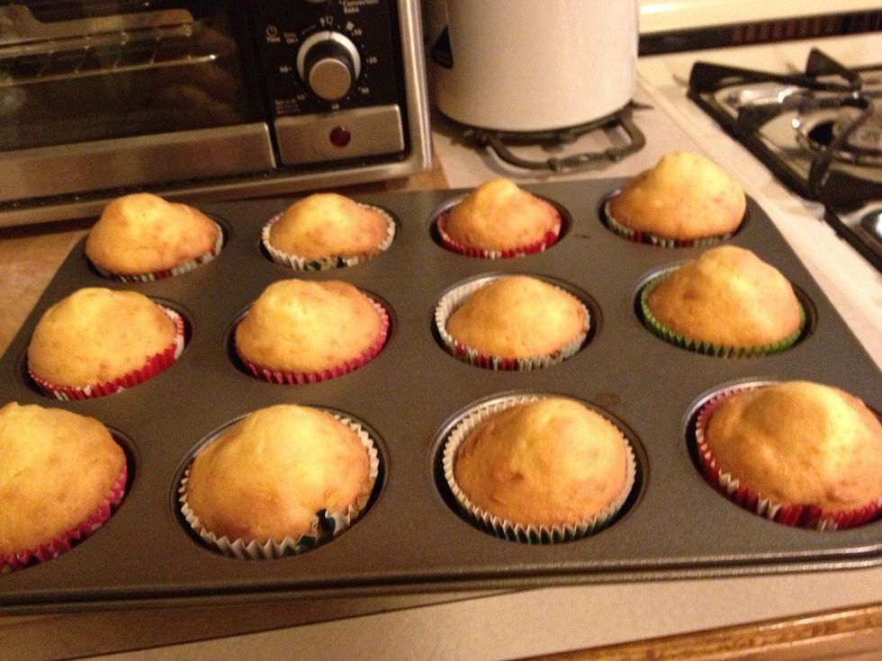 Cook until golden brown, we cooked them for 15 minutes at 350 degrees F.