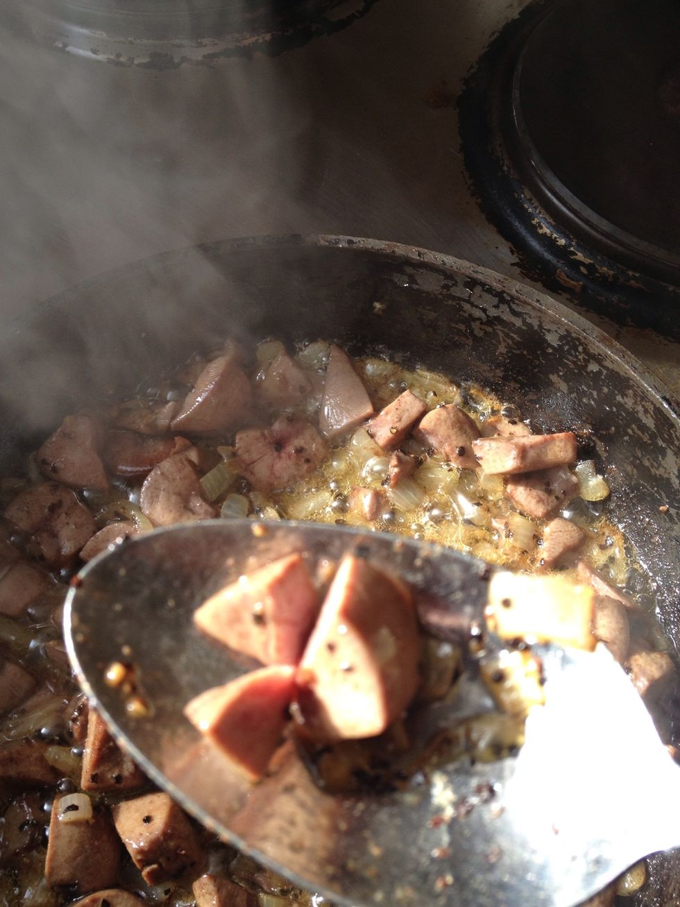 Cook until the kidneys cooked right through just ( no red).