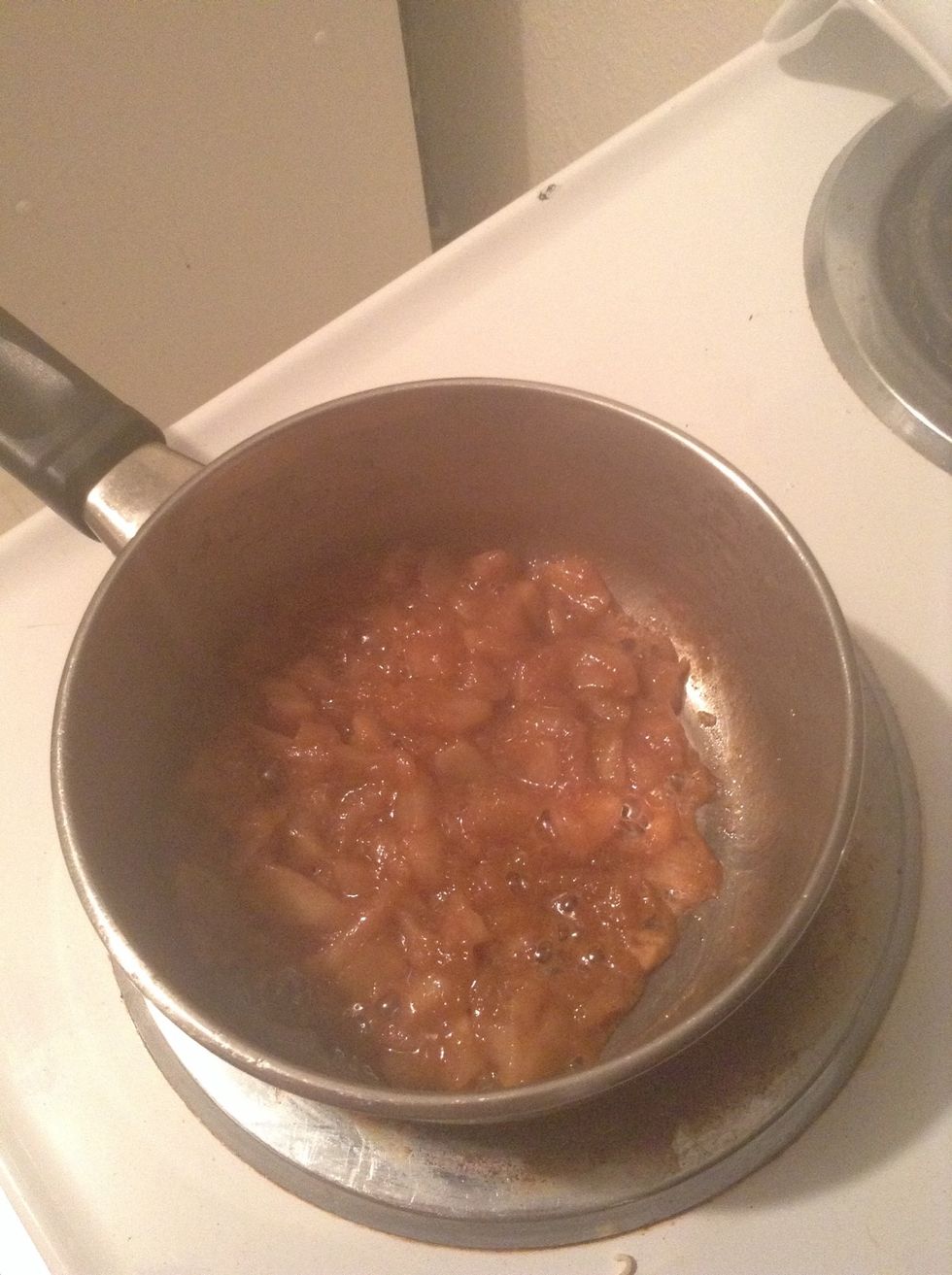 Cook until the mixture is sticky.
