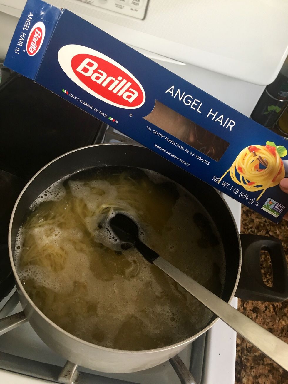 Cook your angel hair pasta