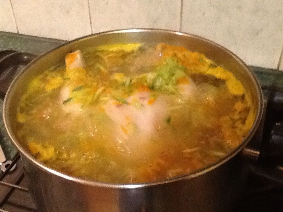 Cook your chicken and add in all of the ingredients