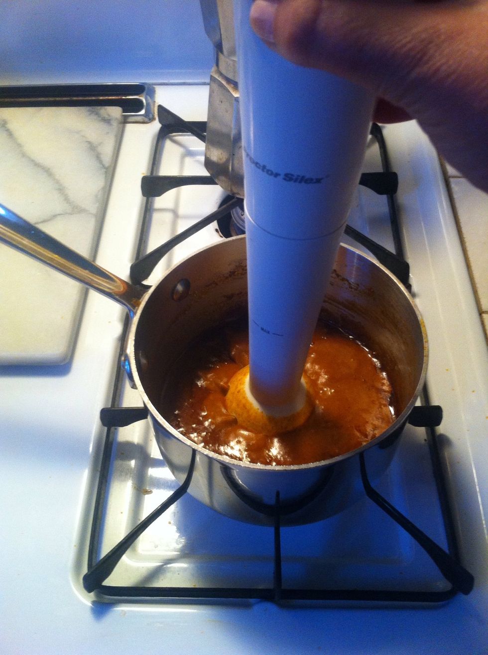 cook your hot sauce over low heat. stirring frequently for the duration that your rice is cooking. then at the end I like to use an immersion blender to get it real smooth. but that's optional.