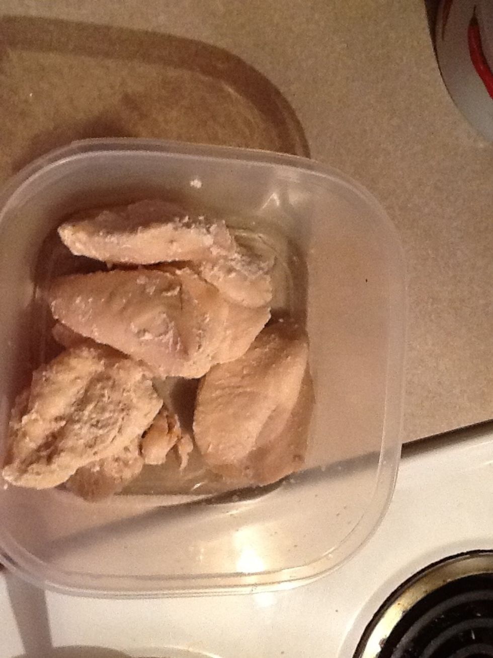 Cooked chicken cool and pull apart I prefer chicken brest