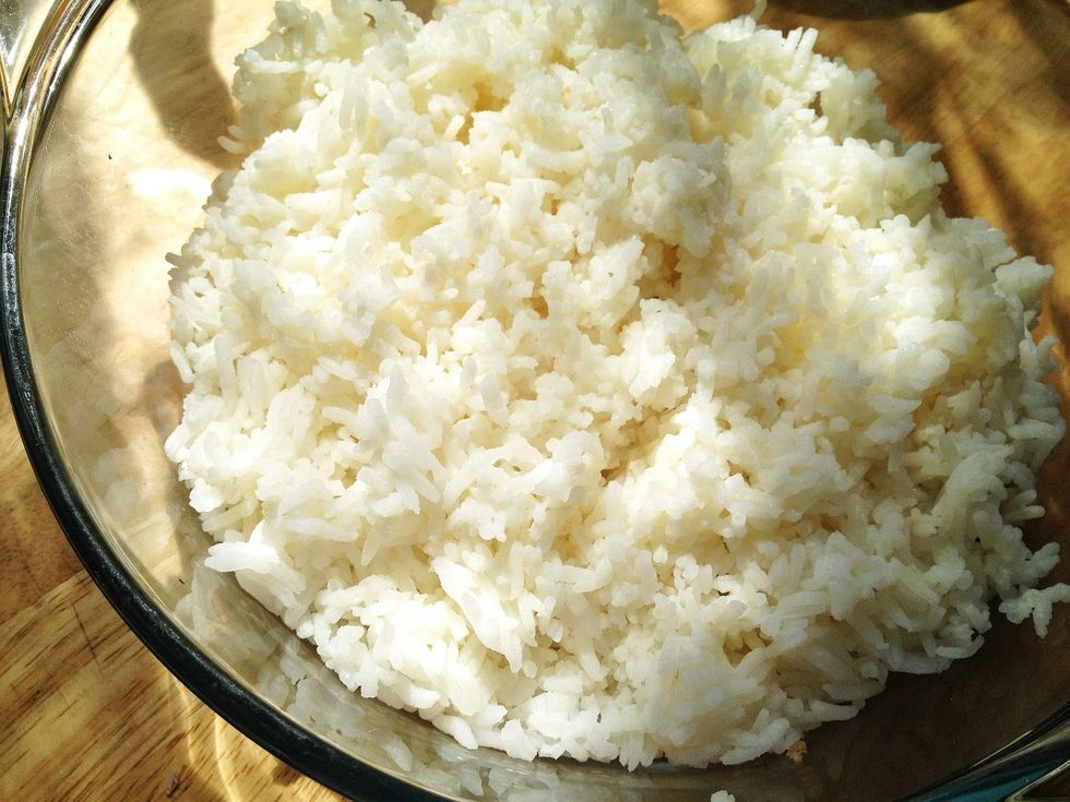 cooked rice. let it cool first or you can use leftover cooked rice