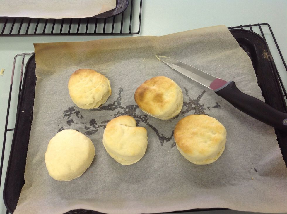 Cooked scones just out of the oven